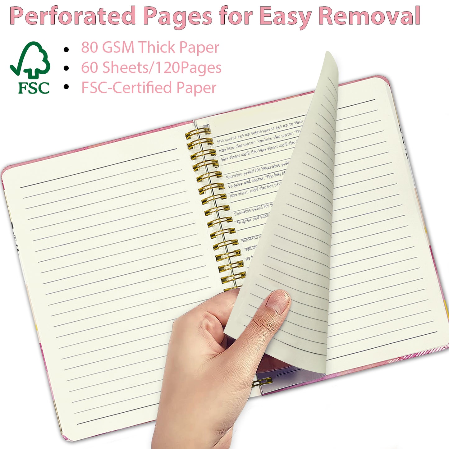A5 Spiral Notebook for Kids – 120 Pages Stylish Journal with Elastic Band (School & Gift Use)