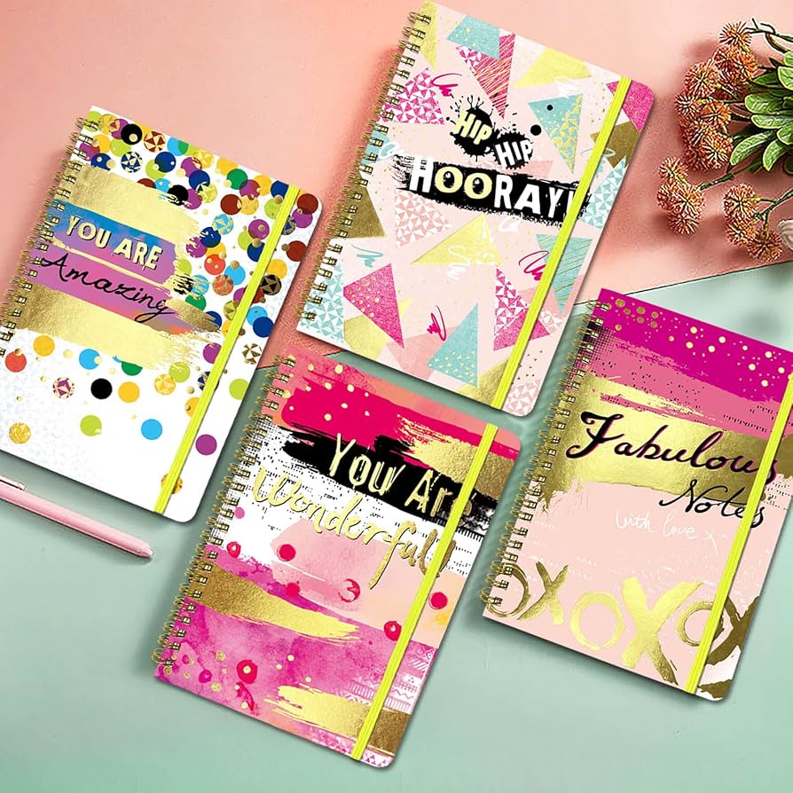 A5 Spiral Notebook for Kids – 120 Pages Stylish Journal with Elastic Band (School & Gift Use)