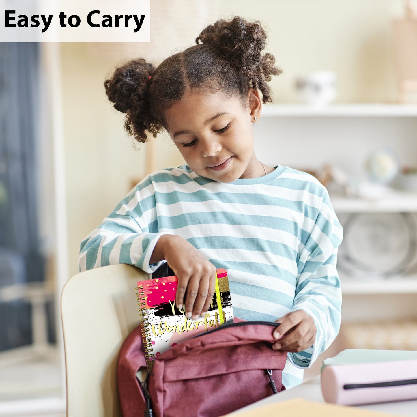 A5 Spiral Notebook for Kids – 120 Pages Stylish Journal with Elastic Band (School & Gift Use)