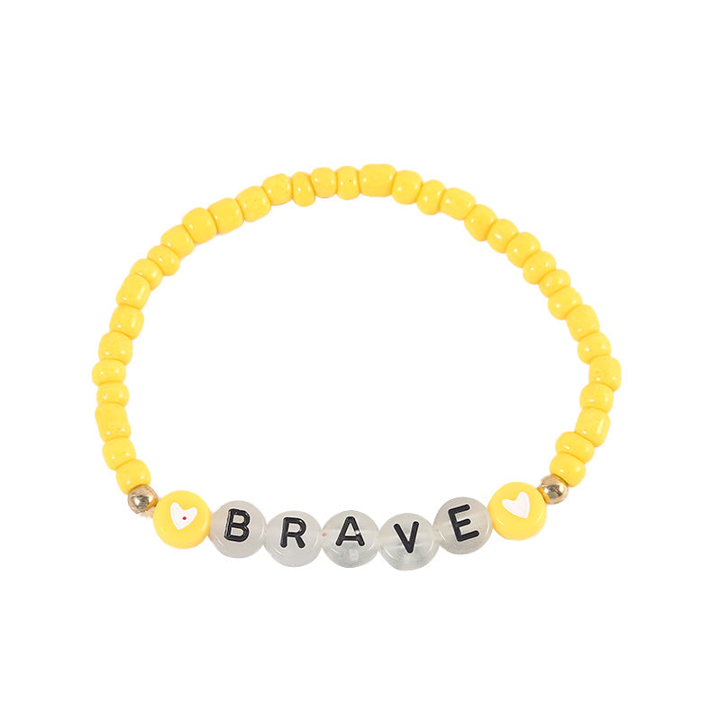 Glow Affirmation Beaded Bracelet for Kids – Motivational Word Bracelet (Multiple Colours)