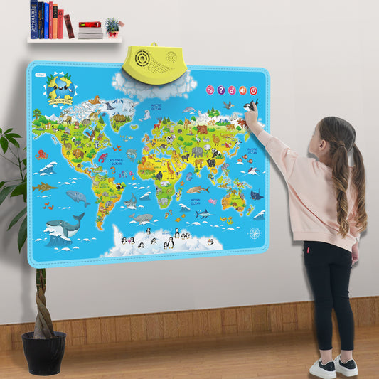 Interactive Animal World Map – Talking Educational Poster for Kids