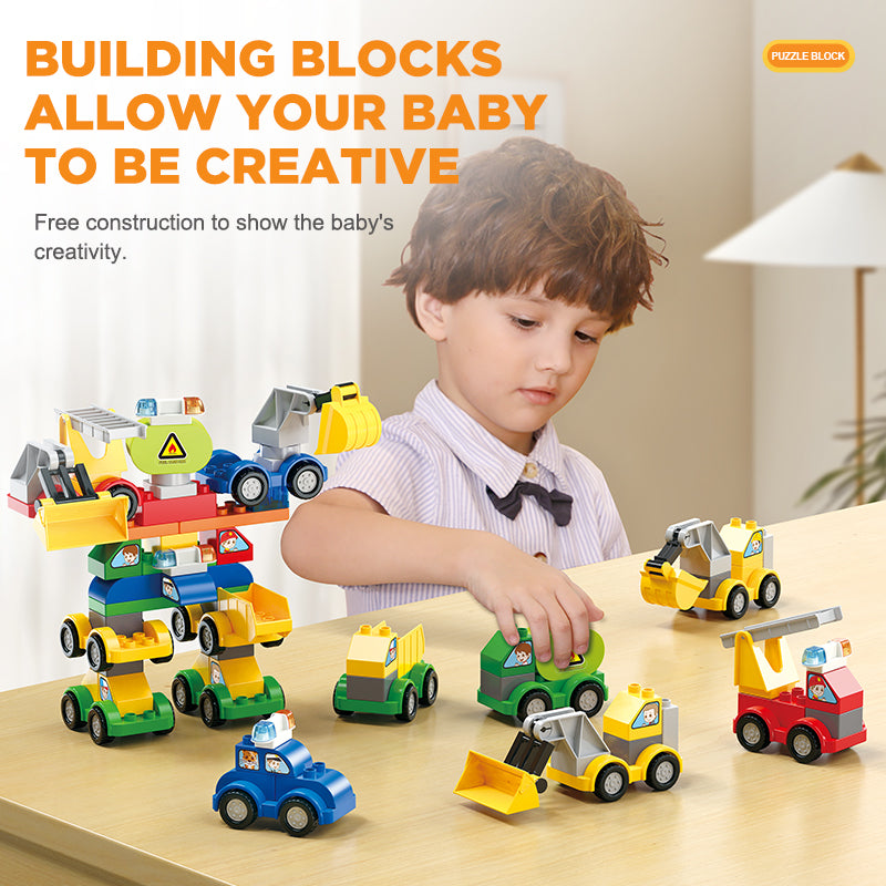6-in-1 Robot Building Blocks Set for Kids, 57 pieces | Educational Vehicle Construction Toy