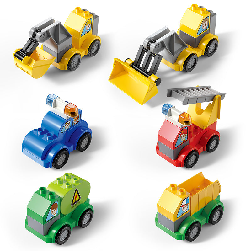 6-in-1 Robot Building Blocks Set for Kids, 57 pieces | Educational Vehicle Construction Toy