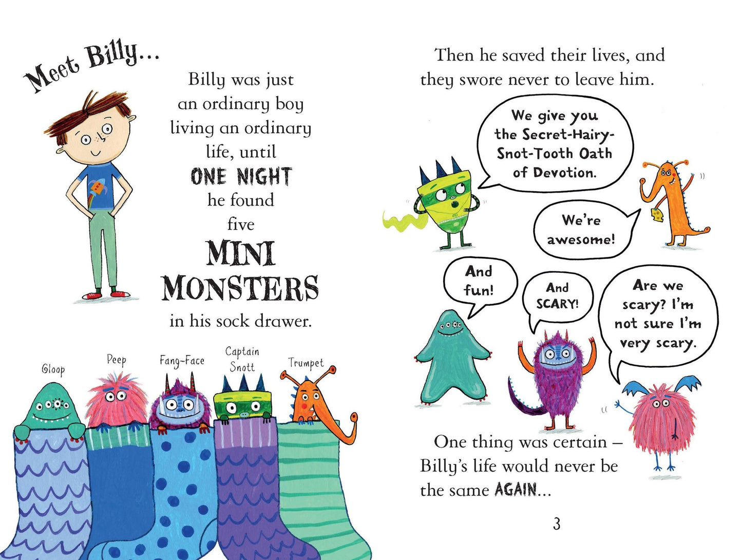 Billy and the Mini Monsters Books – Full Color Funny Illustrated Early Chapter Series