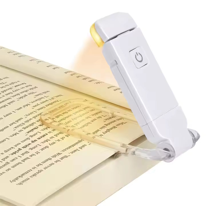 LED Clip-On Book Reading Light – USB Rechargeable Bookmark Light with Eye Protection
