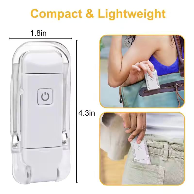 LED Clip-On Book Reading Light – USB Rechargeable Bookmark Light with Eye Protection