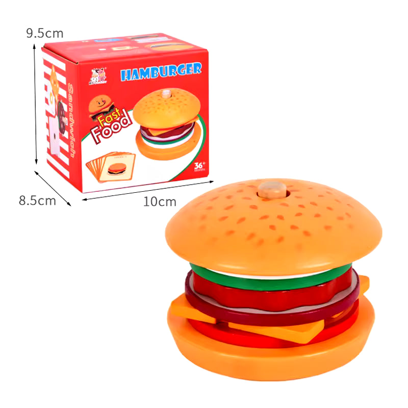 Burger & Fast Food Pretend Play Set – Build, Stack & Serve
