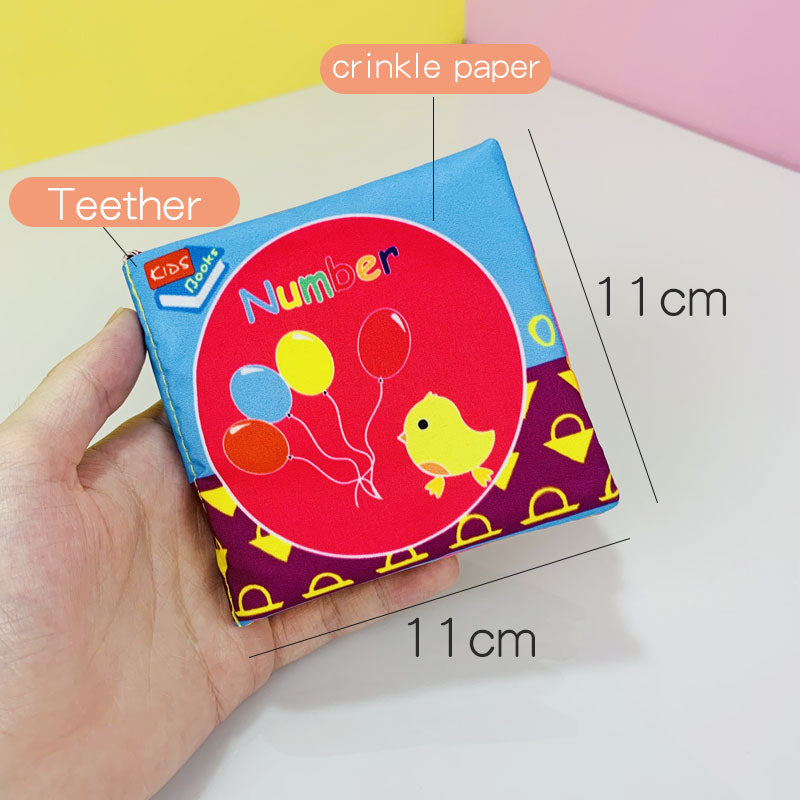 4-in-1 High Contrast Baby Cloth Book set with Teethers – Soft Learning Toy