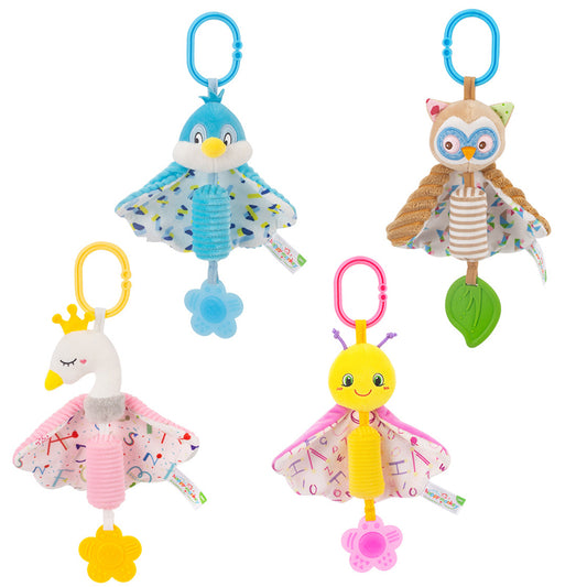 Hanging Animal Wind Chime Toys for Baby – With Teether & Crinkle Paper-bird/butterfly