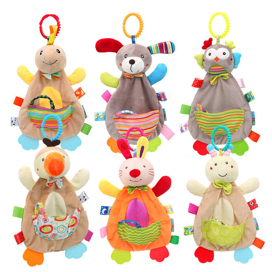 Animal Comfort Blanket Toy – Sensory Plush for Infants-dog,rabbit,tortoise