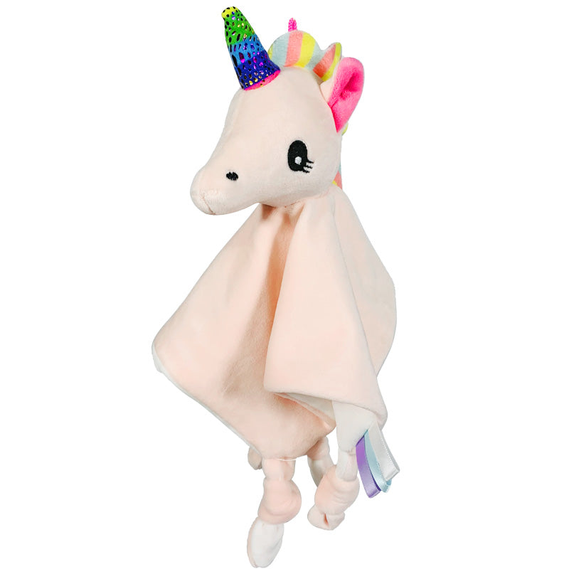 Plush Animal Comforter with Rattle – Bunny, Elephant & Unicorn