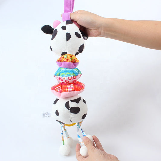 Cow Musical Pull Toy – Soft Hanging Baby Activity Plush