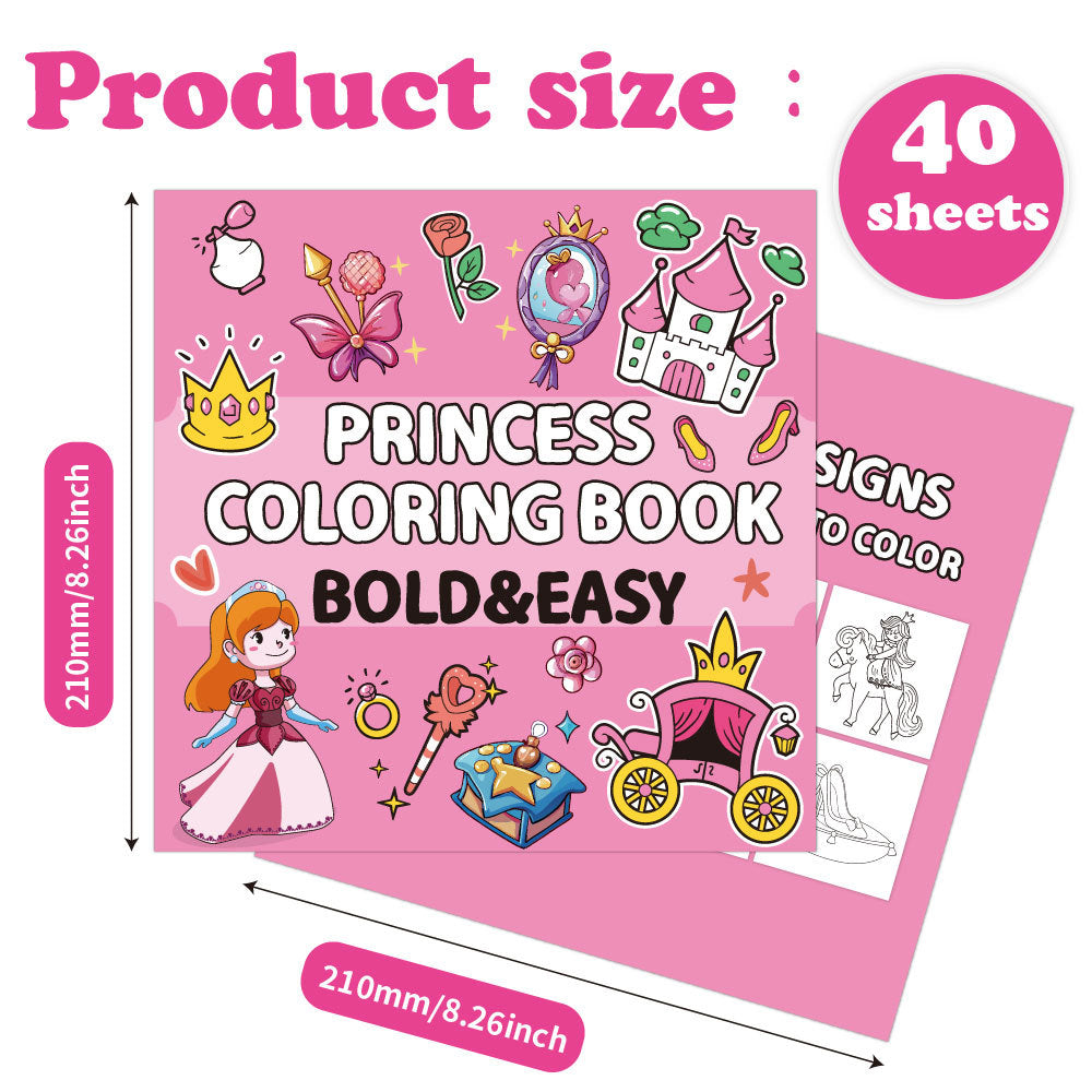 Kids Coloring Book – Bold & Easy Designs (40 Pages, Multiple Themes)