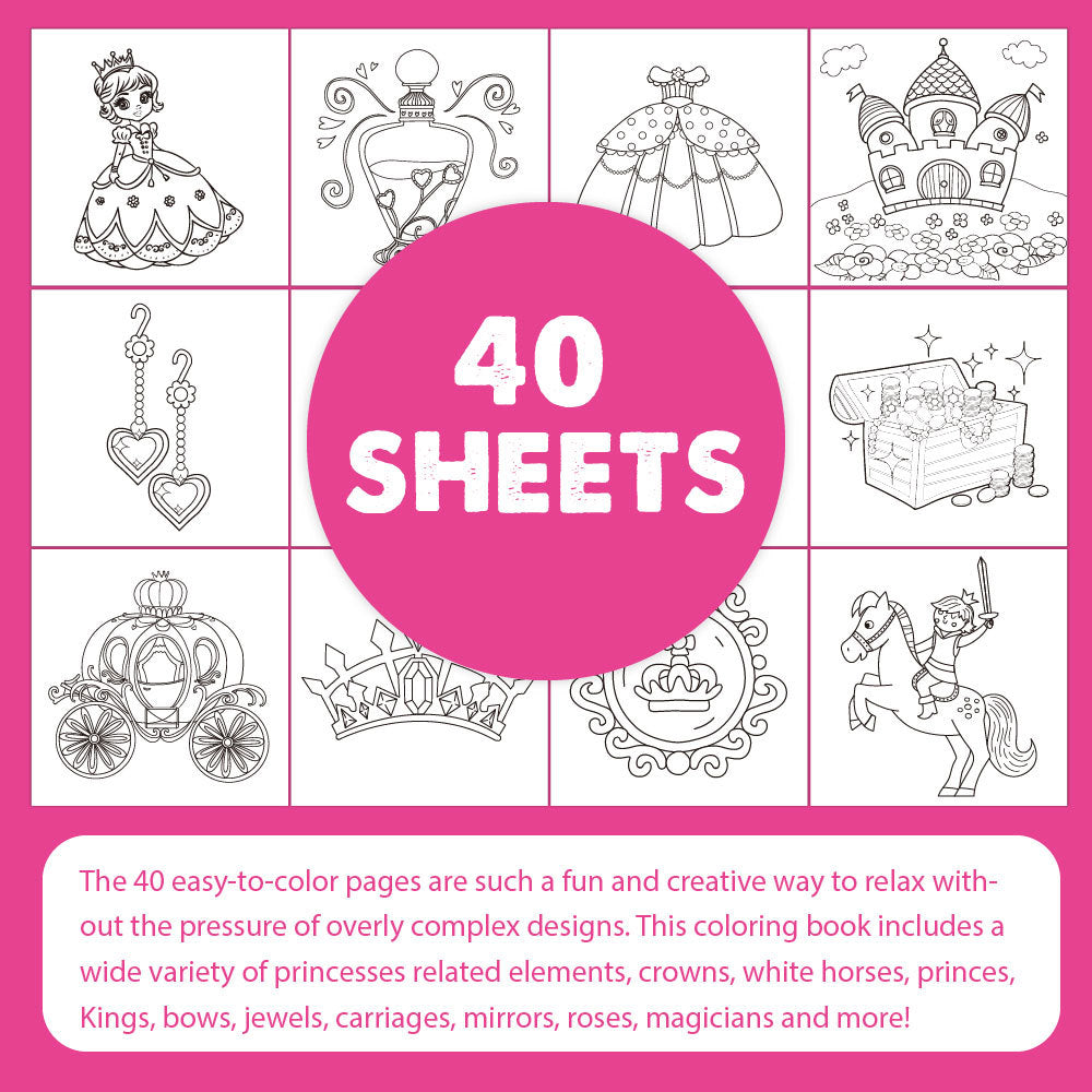 Kids Coloring Book – Bold & Easy Designs (40 Pages, Multiple Themes)