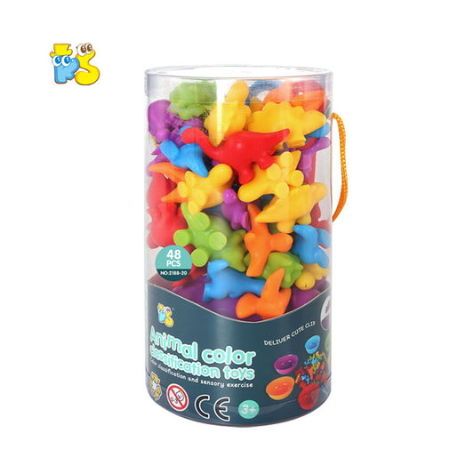 Color Sorting Sensory Toy Set – Animal, Dinosaur, Vehicle & Sea Animal Themes