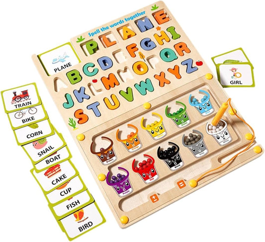 Magnetic Alphabet Spelling & Colour Sorting Maze Board | Ages 3+