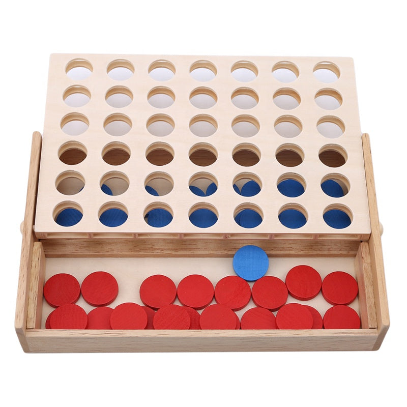 Wooden Connect Four Game – 2 Player Strategy Toy