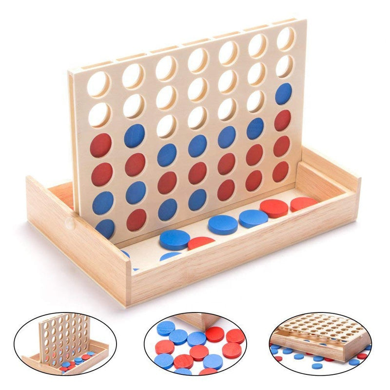 Wooden Connect Four Game – 2 Player Strategy Toy