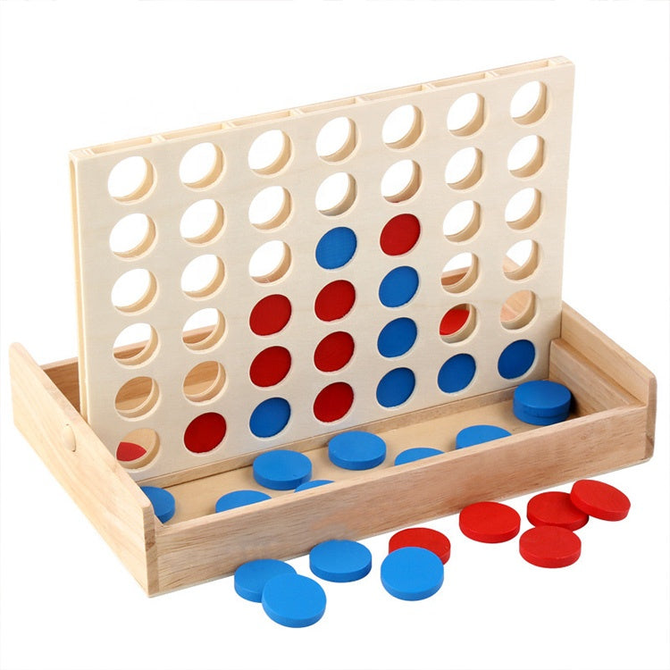 Wooden Connect Four Game – 2 Player Strategy Toy