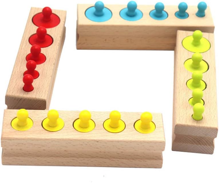 Montessori Cylinder Blocks – Wooden Size Sorting Toy (4pcs)