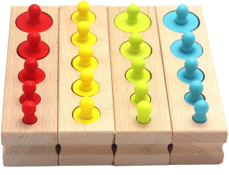 Montessori Cylinder Blocks – Wooden Size Sorting Toy (4pcs)