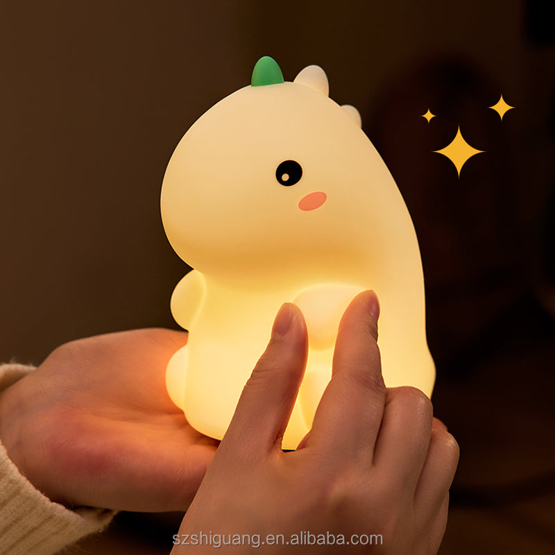 Dino LED Night Light – Rechargeable Soft Touch Lamp