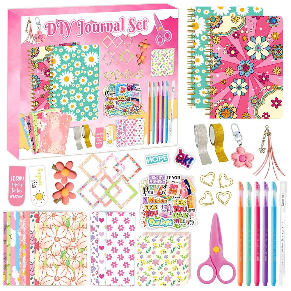 Floral scrapbook journal materials for memory keeping and writing
