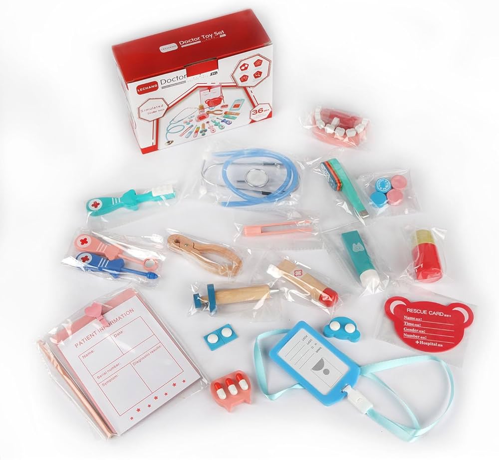 Wooden Doctor Toy Set for Kids | Pretend Play Medical Kit