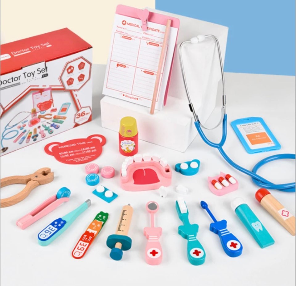 Wooden Doctor Toy Set for Kids | Pretend Play Medical Kit