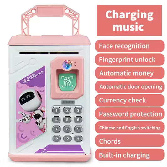 Electronic Fingerprint Piggy Bank for Kids – ATM Safe Money Box with Password Lock