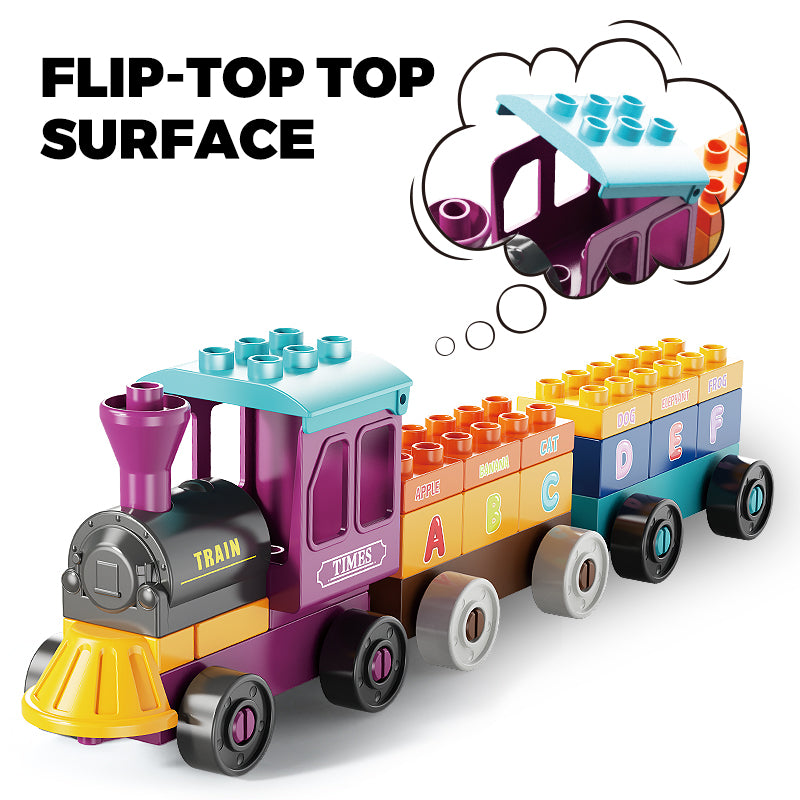 Alphabet Train 34 Pcs Feelo Building Blocks Set for Kids | Educational ABC Train Toy