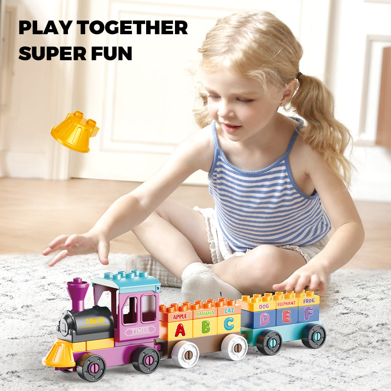 Alphabet Train 34 Pcs Feelo Building Blocks Set for Kids | Educational ABC Train Toy