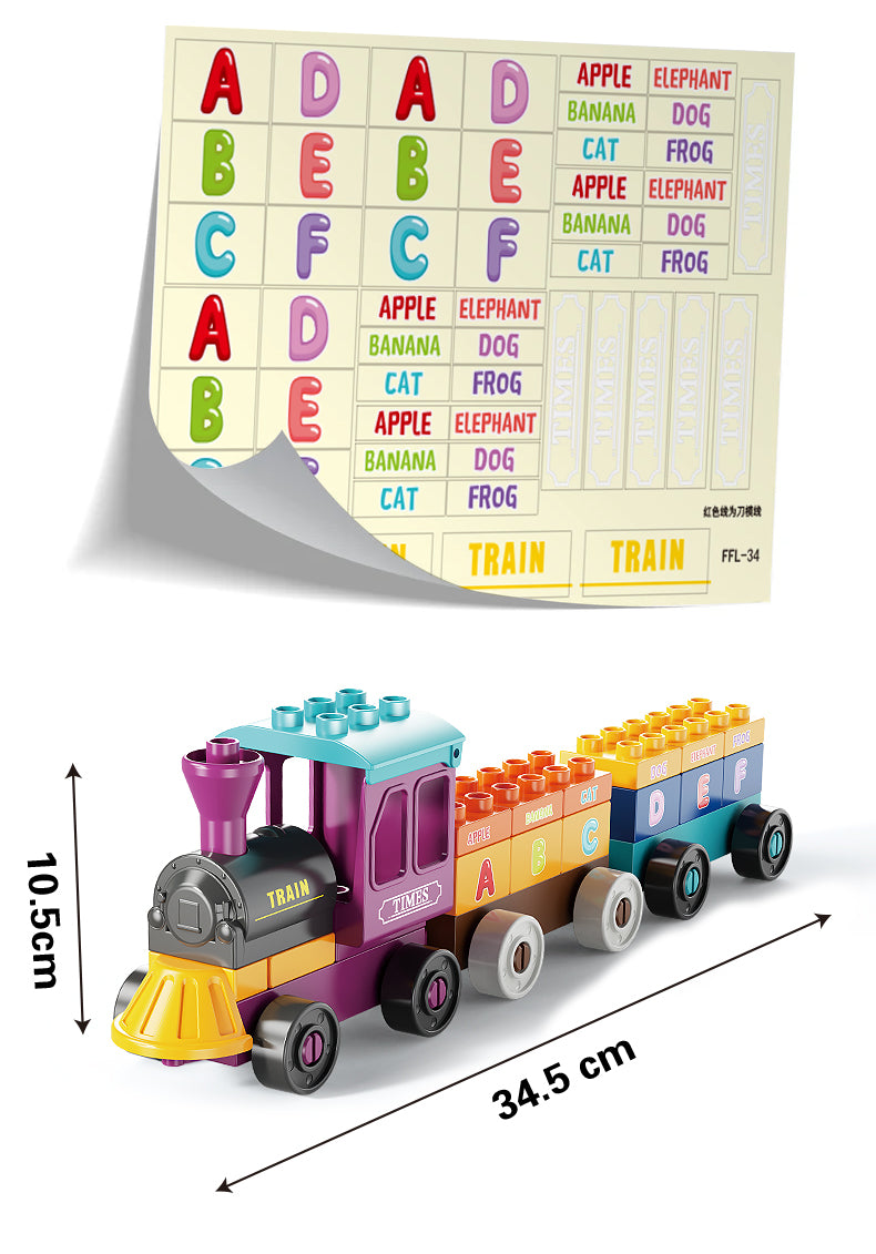 Alphabet Train 34 Pcs Feelo Building Blocks Set for Kids | Educational ABC Train Toy