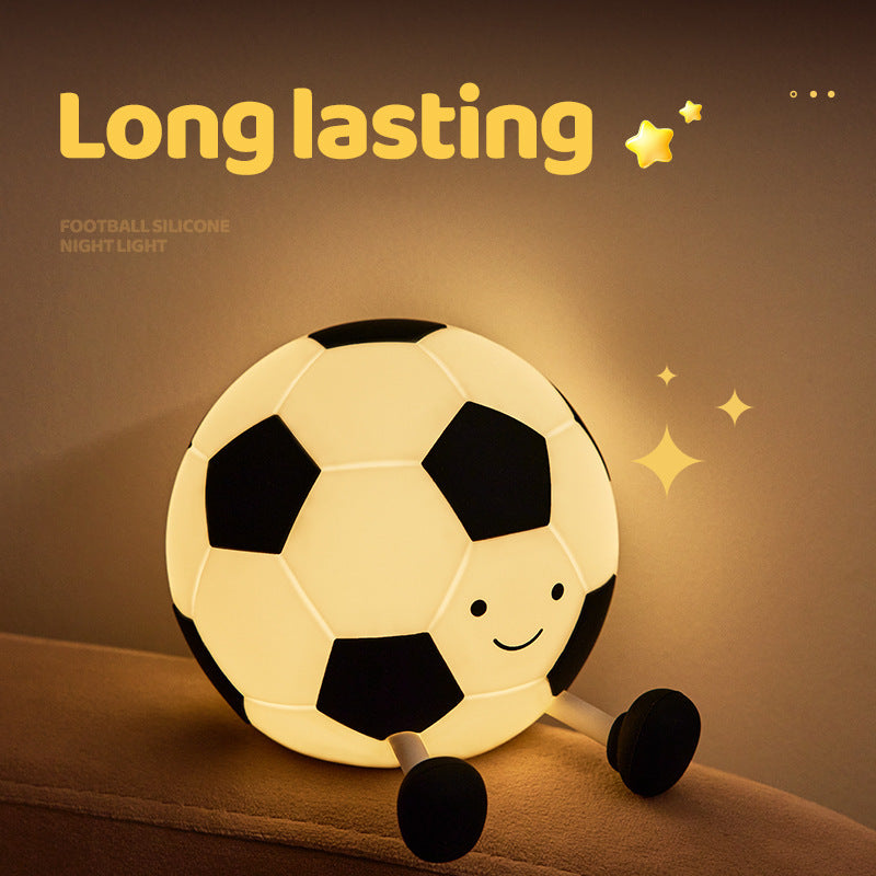 Football-Shaped LED Night Light – Rechargeable Bedside Lamp