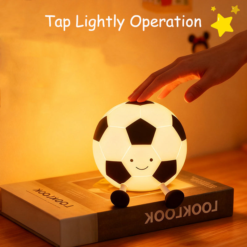 Football-Shaped LED Night Light – Rechargeable Bedside Lamp