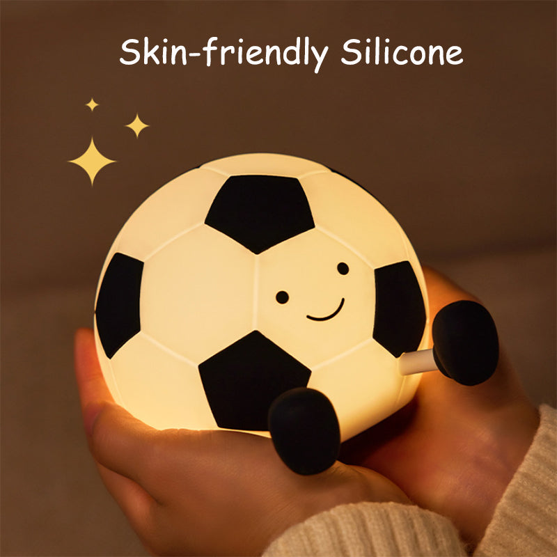 Football-Shaped LED Night Light – Rechargeable Bedside Lamp