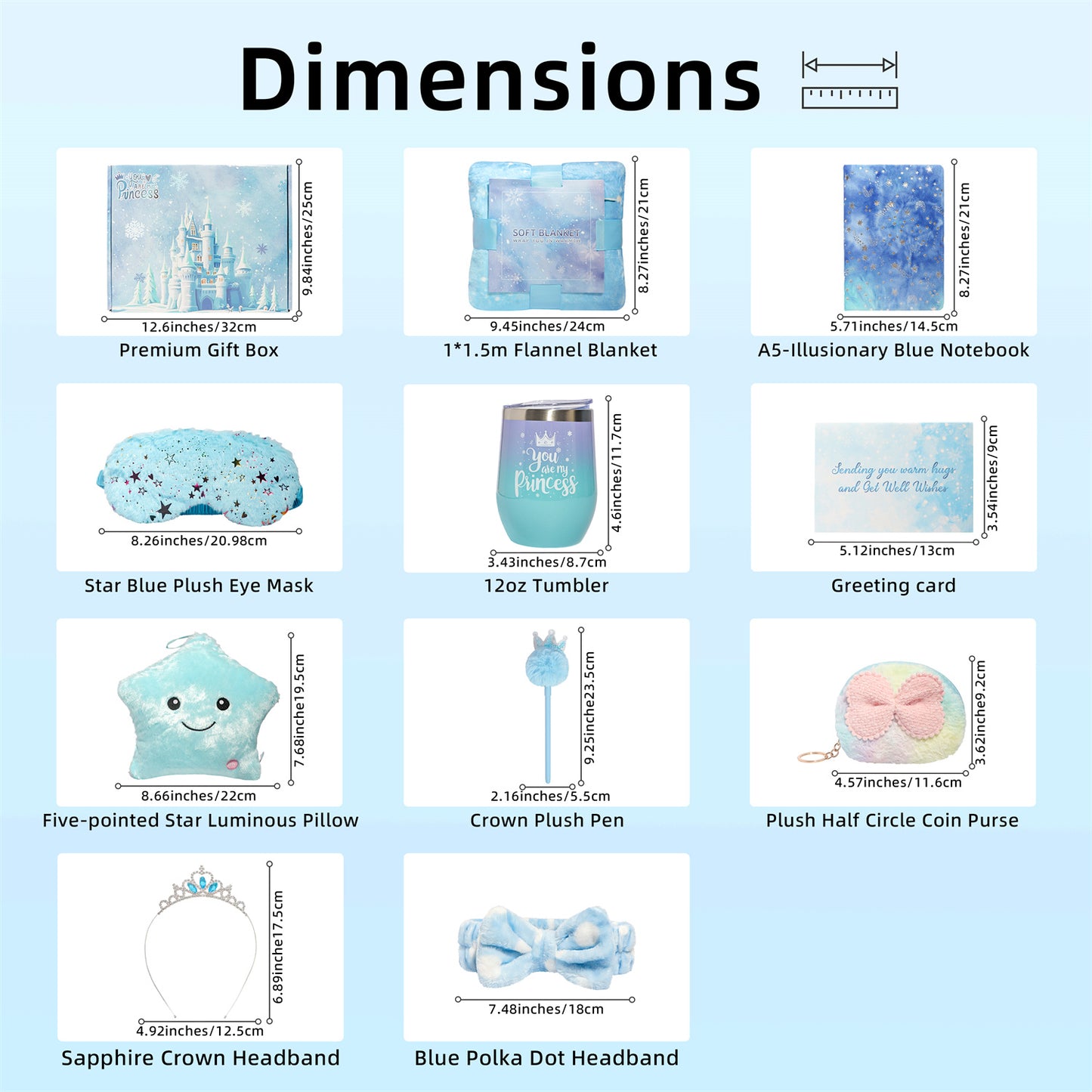 Luxury Frozen Ice Princess Self-Care Gift Box for Girls – Premium Winter Wonderland Gift Set with Blanket, Tumbler & Plush Accessories