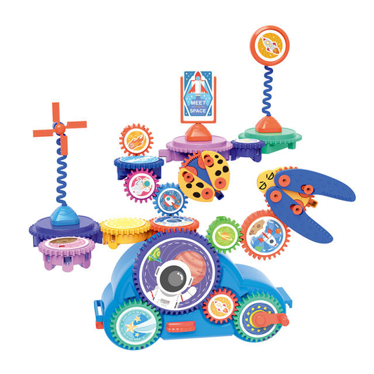 Kids Electric Gear Building Set – DIY STEM Toy with Moving Gears, Lights & Creative Assembly Kit