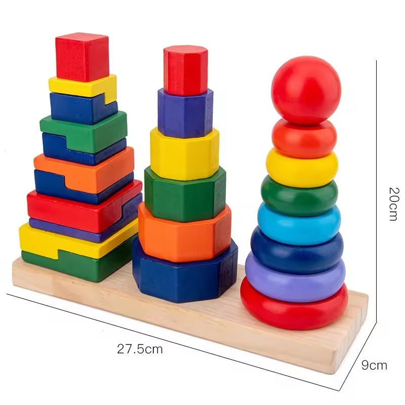Library Stacker Geometric Stacker - Three Column | Kids Library Kenya