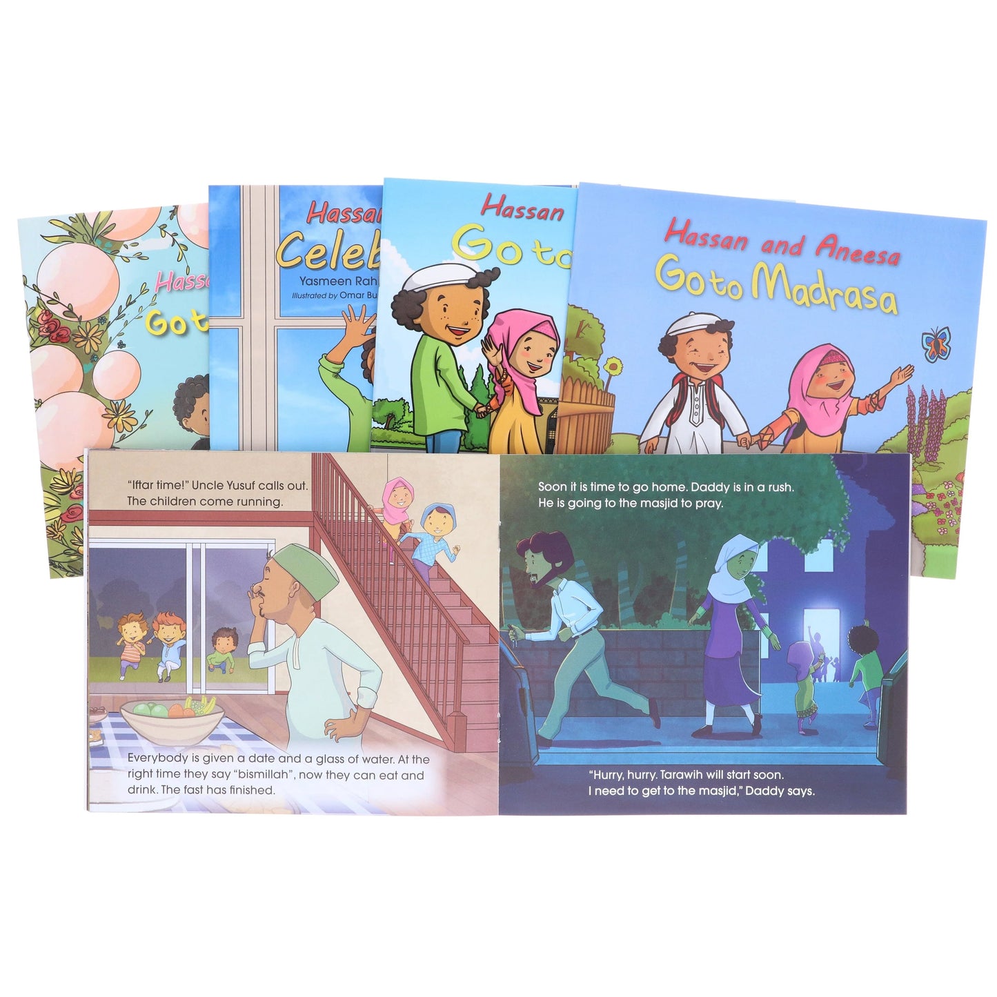 Hassan and Aneesa Children Islamic 5 Books Collection Set By Yasmeen Rahim - Ages 2-7 - Paperback