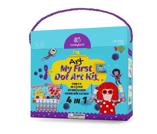 My First Dot Art Kit for Kids – 4-in-1 with Stamps, Paints & Coloring Book