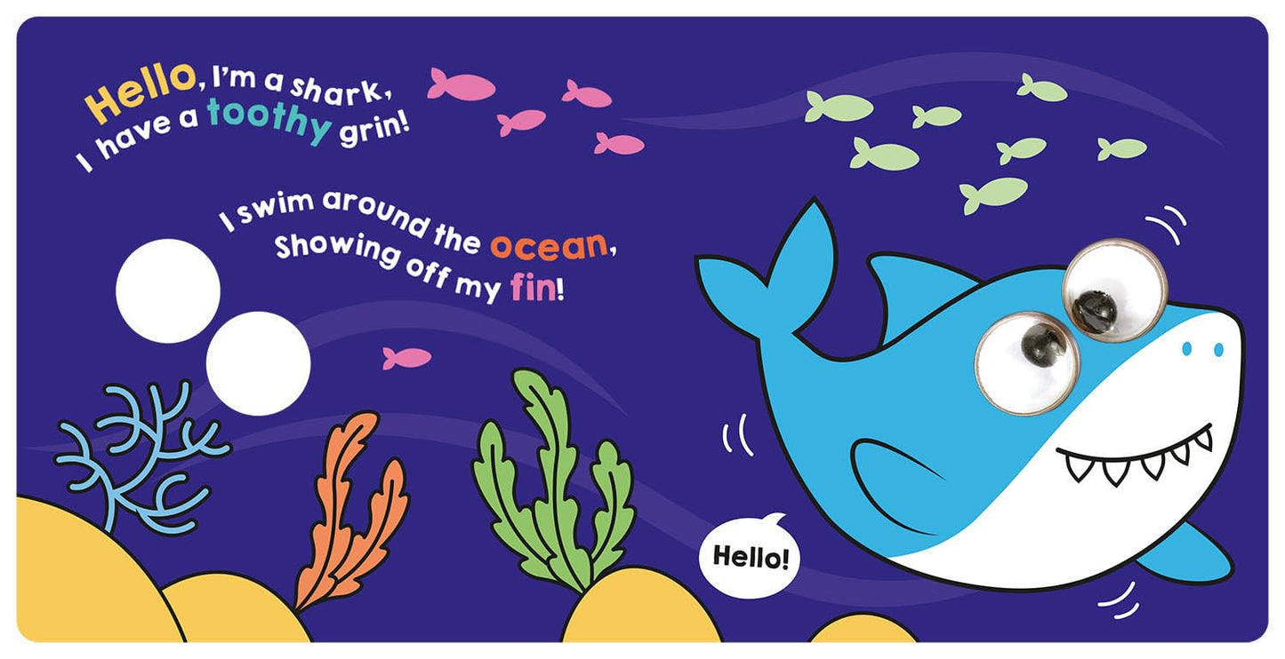 Hello Friends Wobbly Eyes Board Book | Hello Tiger, Hello Bunny & Hello Shark | Interactive Baby Board Book