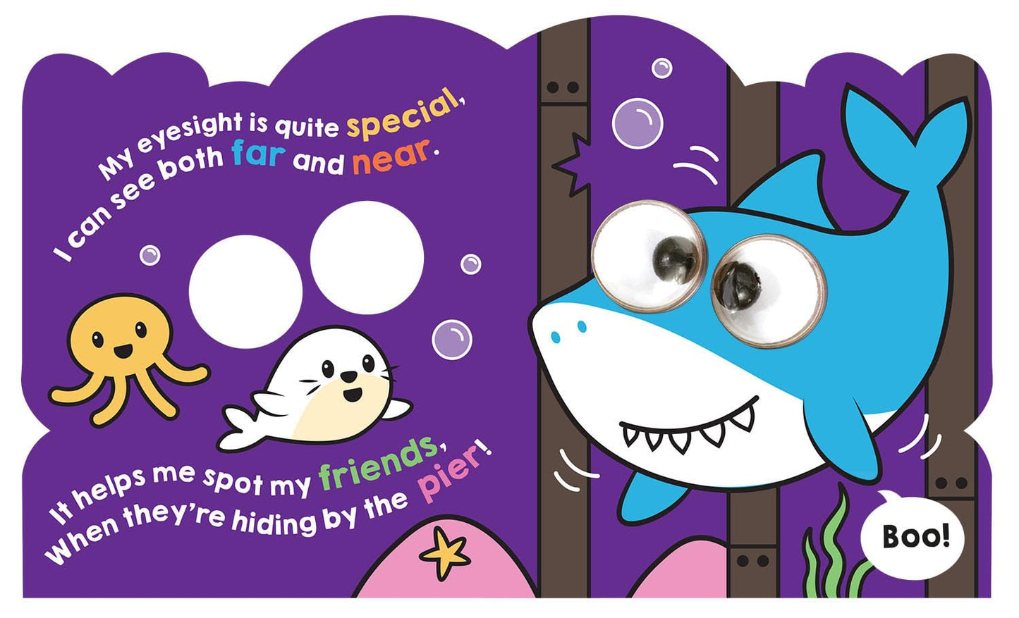 Hello Friends Wobbly Eyes Board Book | Hello Tiger, Hello Bunny & Hello Shark | Interactive Baby Board Book