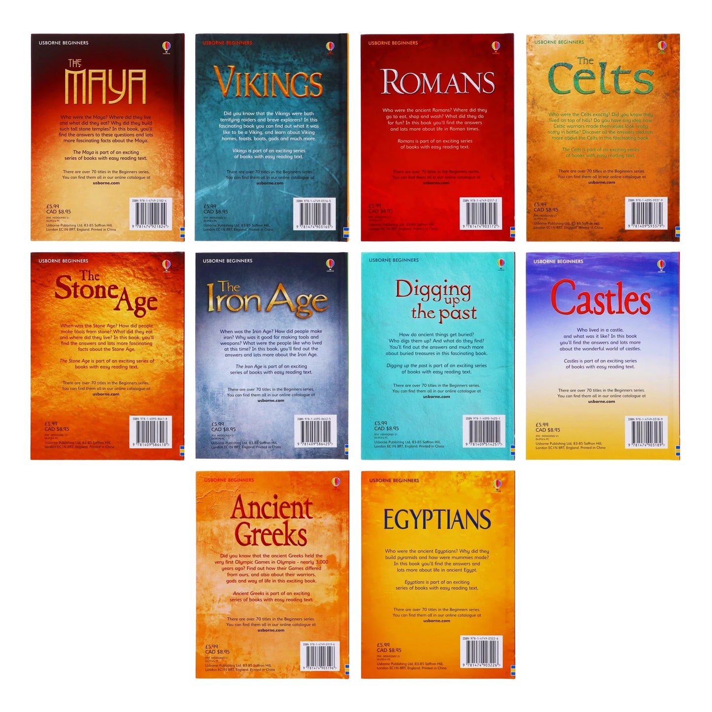 Usborne Beginners History Collection | Hardcover Box Set | Complete Set or Individual Books