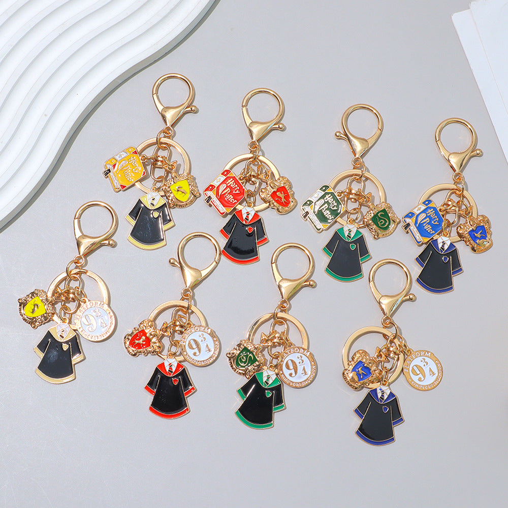 Harry Potter House Keychain – Hogwarts Uniform Charm Bag Accessory, random selection