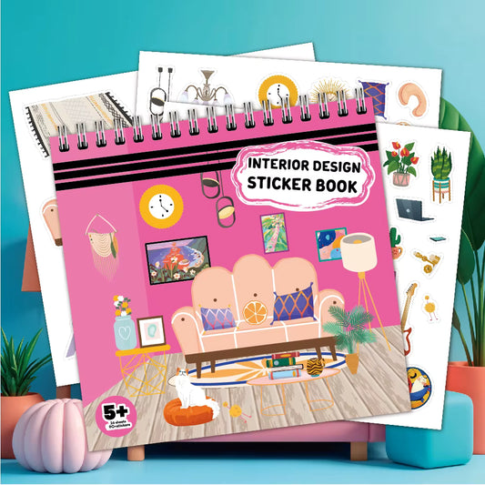 Interior Design Sticker & Activity Book – 150+ Stickers & Room Styling Pages (Ages 5+)
