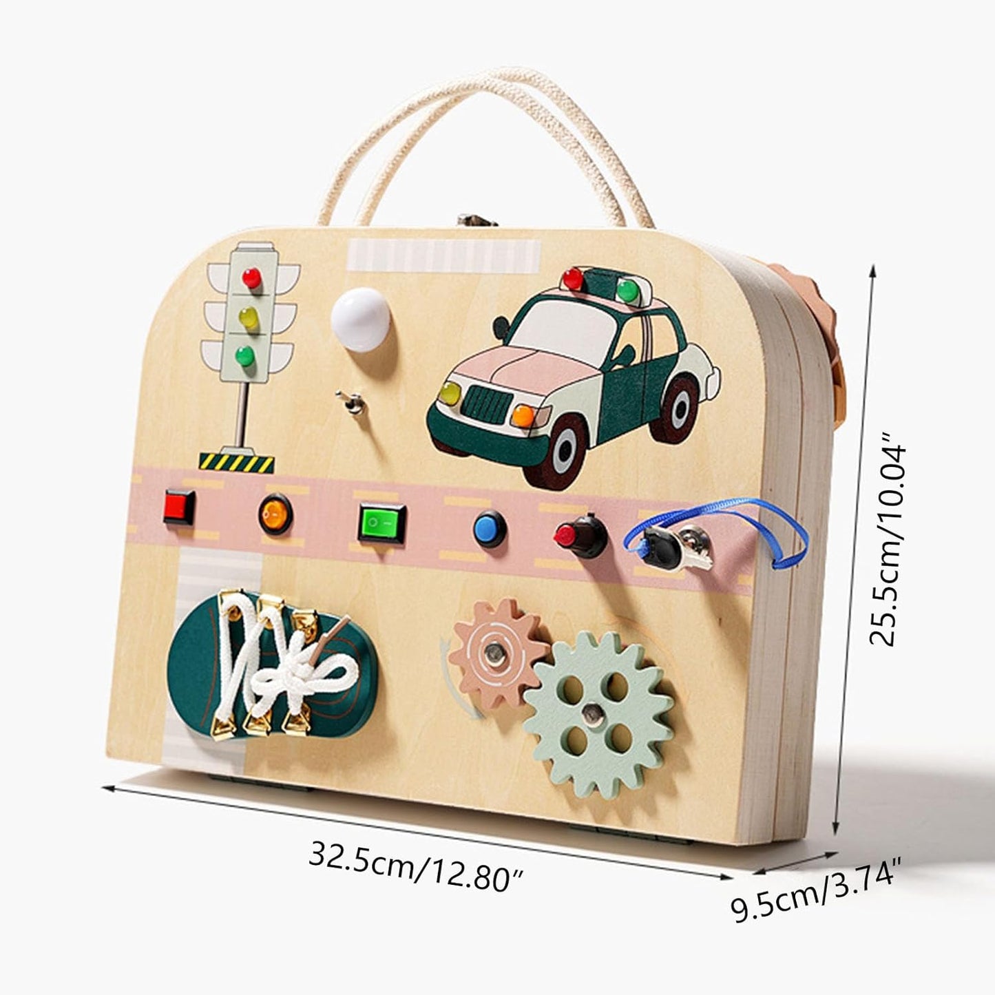 LED Busy Board Activity Case and Drawing Board | Montessori Sensory Learning Board with Lights, Switches & Fine Motor Activities