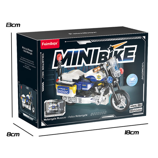Mini Bike Building Blocks Set with Display Case | Vintage Motorcycle Model Toy-random colour
