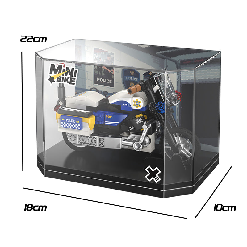 Mini Bike Building Blocks Set with Display Case | Vintage Motorcycle Model Toy-random colour