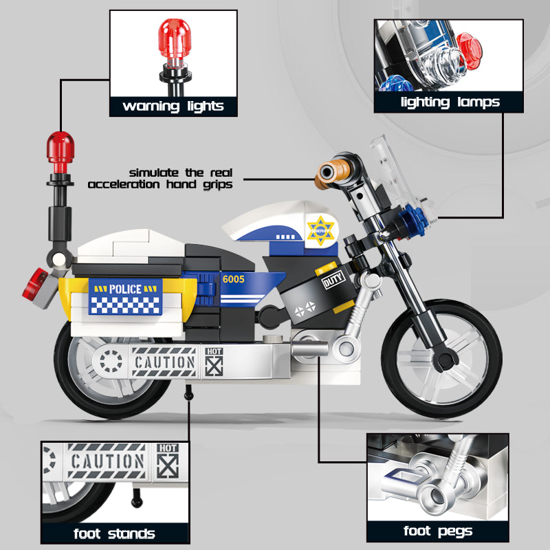 Mini Bike Building Blocks Set with Display Case | Vintage Motorcycle Model Toy-random colour